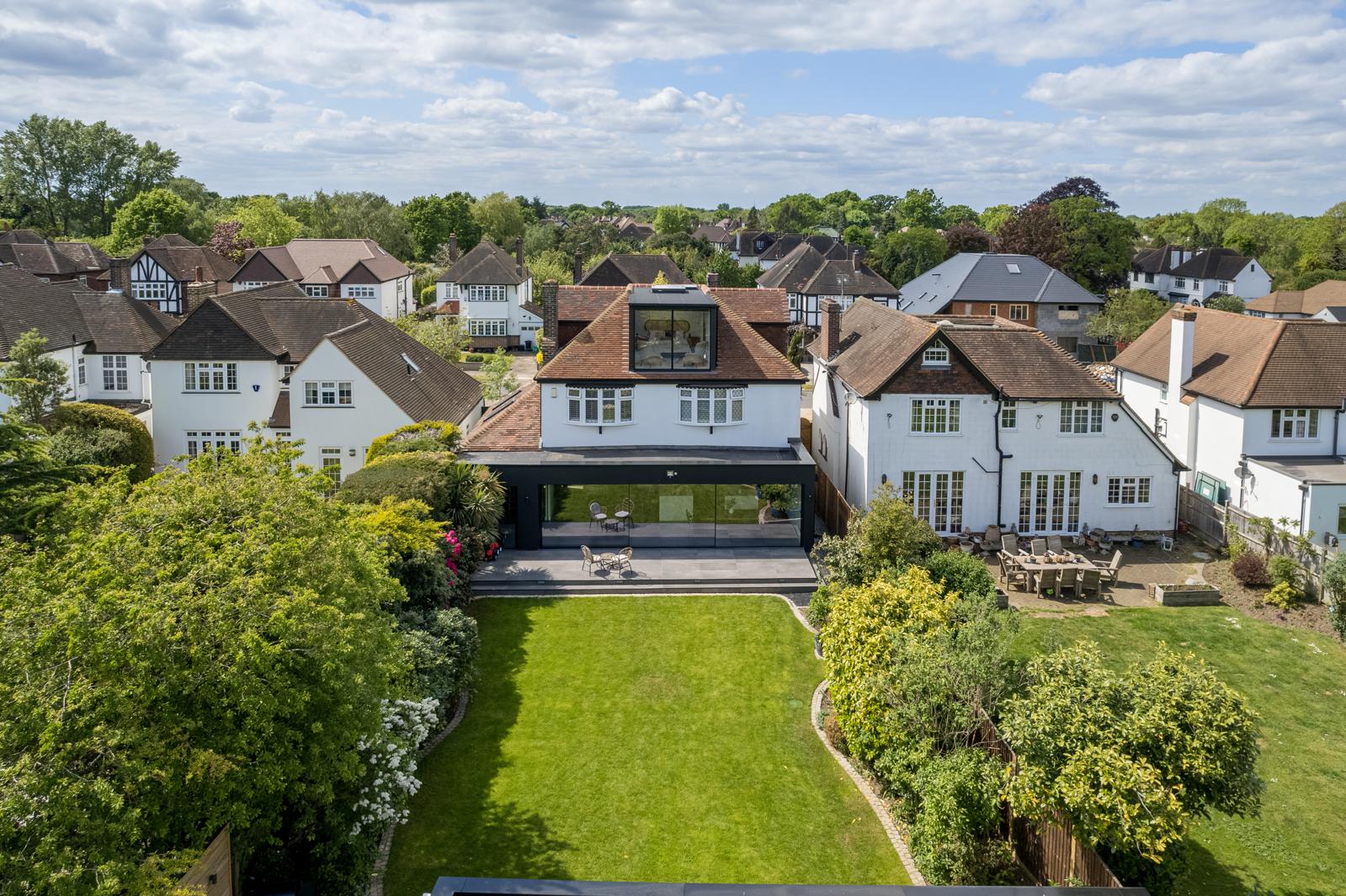 property extension with out house and bifolding doors. luxury construction in south london